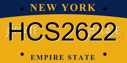 HCS2622 New York License Plate