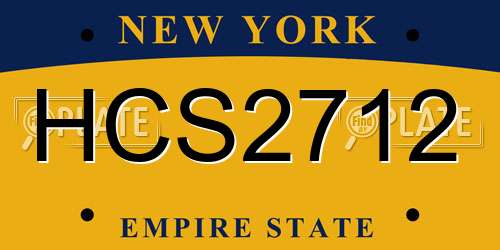 HCS2712 New York License Plate
