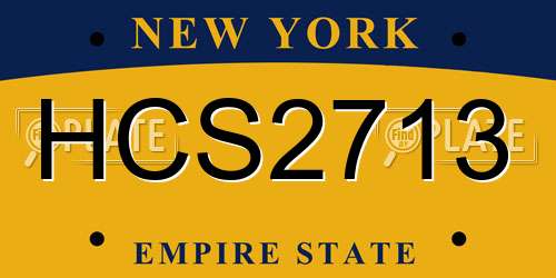HCS2713 New York License Plate