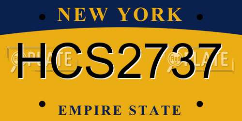 HCS2737 New York License Plate