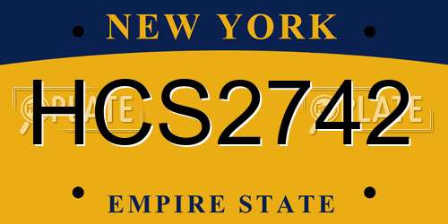 HCS2742 New York License Plate