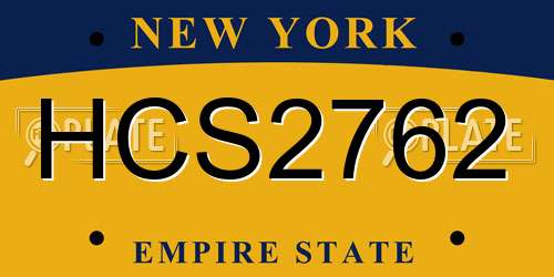 HCS2762 New York License Plate