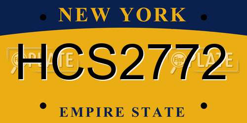 HCS2772 New York License Plate