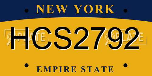 HCS2792 New York License Plate