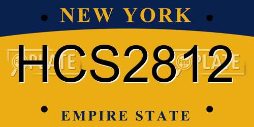 HCS2812 New York License Plate