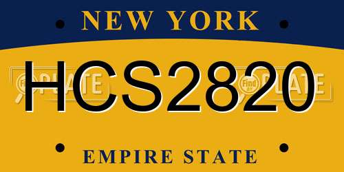 HCS2820 New York License Plate
