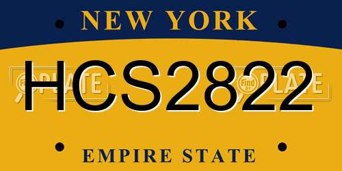HCS2822 New York License Plate
