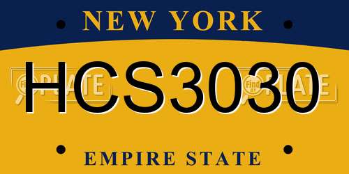 HCS3030 New York License Plate