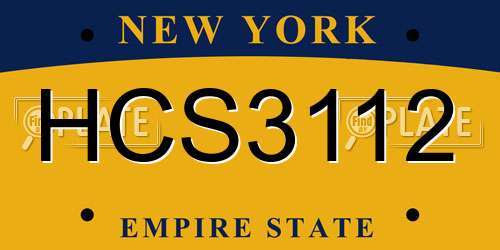 HCS3112 New York License Plate
