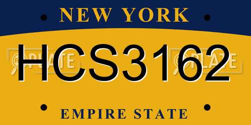 HCS3162 New York License Plate