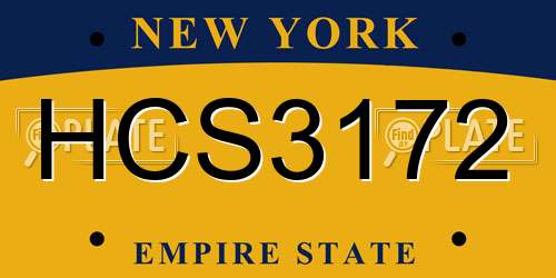 HCS3172 New York License Plate