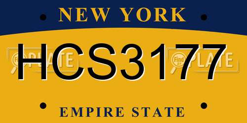 HCS3177 New York License Plate