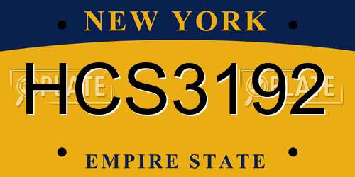 HCS3192 New York License Plate