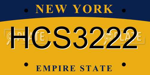 HCS3222 New York License Plate