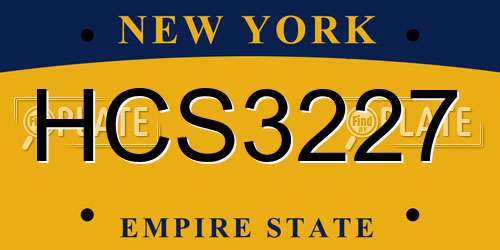 HCS3227 New York License Plate