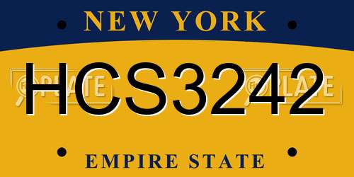 HCS3242 New York License Plate