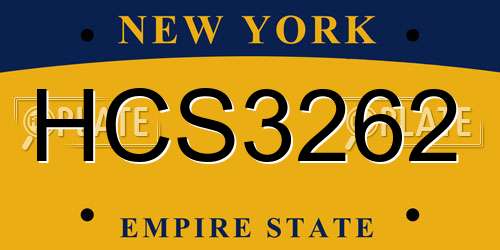HCS3262 New York License Plate