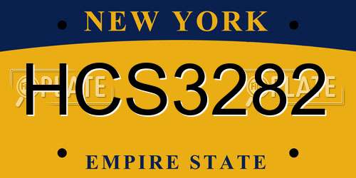 HCS3282 New York License Plate