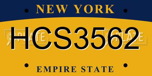 HCS3562 New York License Plate