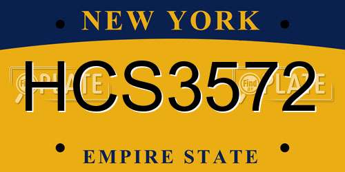 HCS3572 New York License Plate