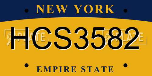 HCS3582 New York License Plate
