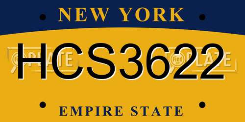 HCS3622 New York License Plate