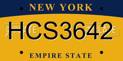 HCS3642 New York License Plate