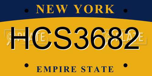 HCS3682 New York License Plate