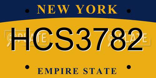 HCS3782 New York License Plate