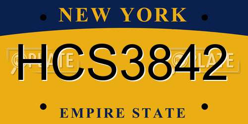HCS3842 New York License Plate