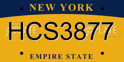 HCS3877 New York License Plate