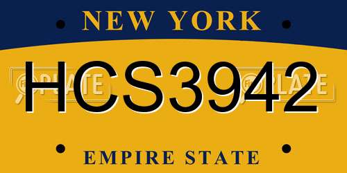 HCS3942 New York License Plate