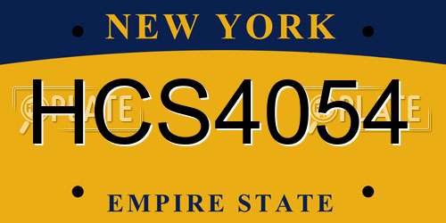 HCS4054 New York License Plate