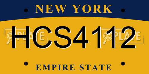 HCS4112 New York License Plate