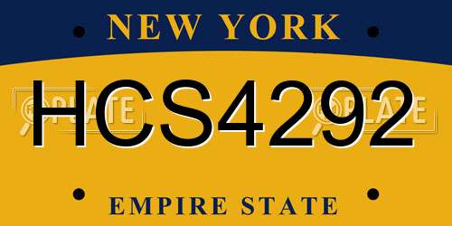 HCS4292 New York License Plate