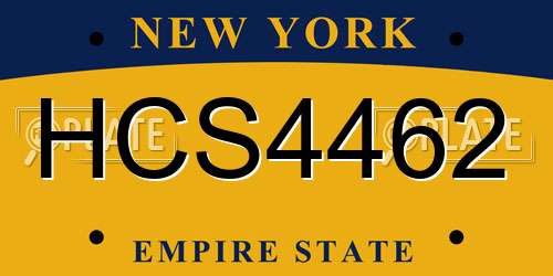 HCS4462 New York License Plate