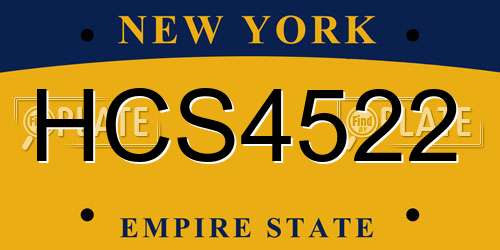 HCS4522 New York License Plate