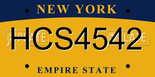 HCS4542 New York License Plate