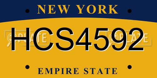 HCS4592 New York License Plate