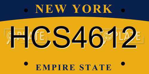 HCS4612 New York License Plate