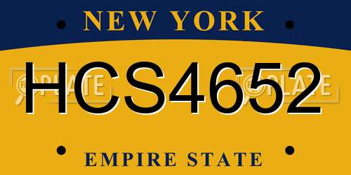 HCS4652 New York License Plate