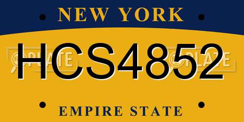 HCS4852 New York License Plate