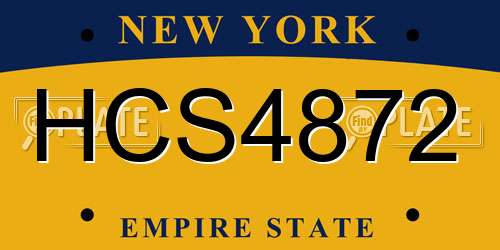 HCS4872 New York License Plate