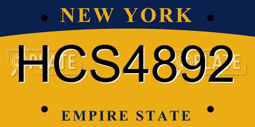 HCS4892 New York License Plate