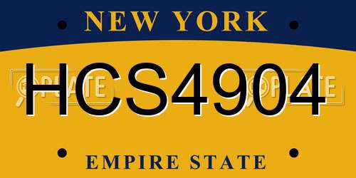 HCS4904 New York License Plate