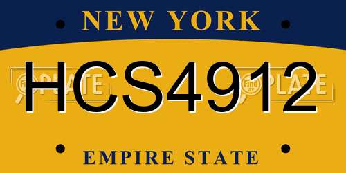 HCS4912 New York License Plate