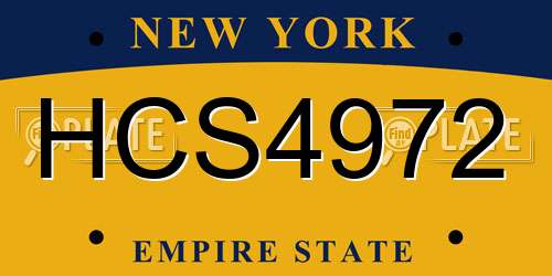 HCS4972 New York License Plate