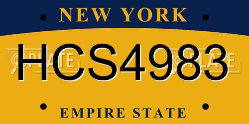HCS4983 New York License Plate