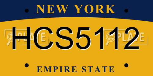 HCS5112 New York License Plate