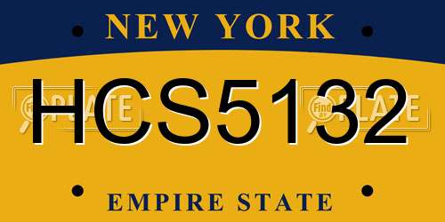 HCS5132 New York License Plate